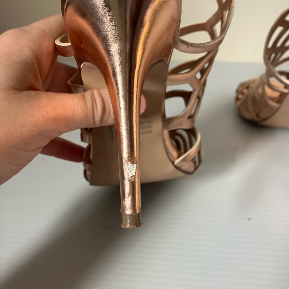 Madden Girl Directt Rose Gold Caged Heeled Sandals size 6 - Picture 7 of 10
